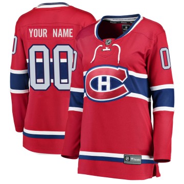 Breakaway Fanatics Branded Women's Custom Montreal Canadiens Custom Home Jersey - Red