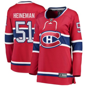 Breakaway Fanatics Branded Women's Emil Heineman Montreal Canadiens Home Jersey - Red