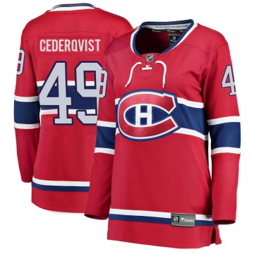 Breakaway Fanatics Branded Women's Filip Cederqvist Montreal Canadiens Home Jersey - Red