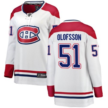 Breakaway Fanatics Branded Women's Gustav Olofsson Montreal Canadiens ized Away Jersey - White