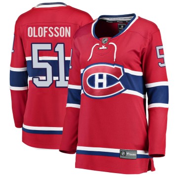Breakaway Fanatics Branded Women's Gustav Olofsson Montreal Canadiens ized Home Jersey - Red
