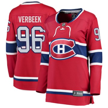 Breakaway Fanatics Branded Women's Hayden Verbeek Montreal Canadiens Home Jersey - Red