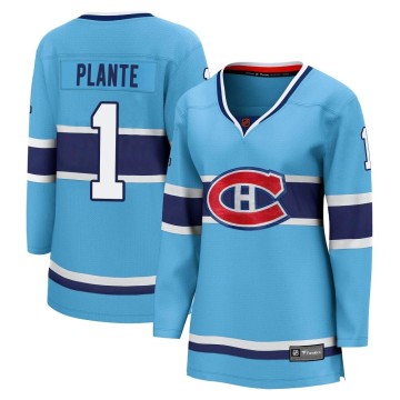 Breakaway Fanatics Branded Women's Jacques Plante Montreal Canadiens Special Edition 2.0 Jersey - Light Blue