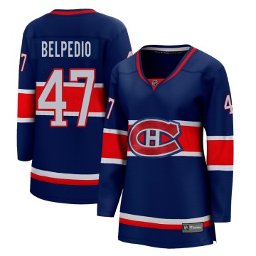Breakaway Fanatics Branded Women's Louie Belpedio Montreal Canadiens 2020/21 Special Edition Jersey - Blue
