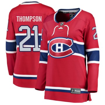 Breakaway Fanatics Branded Women's Nate Thompson Montreal Canadiens Home Jersey - Red