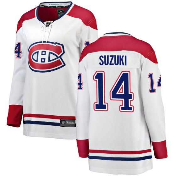 Breakaway Fanatics Branded Women's Nick Suzuki Montreal Canadiens Away Jersey - White