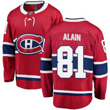 Breakaway Fanatics Branded Youth Alexandre Alain Montreal Canadiens Home Jersey - Red