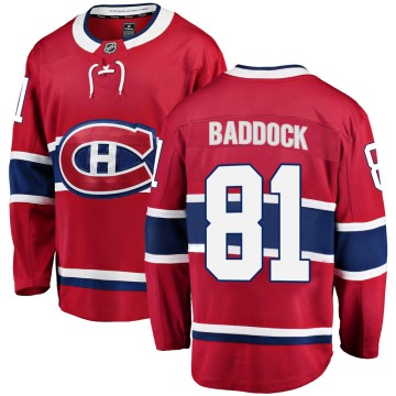 Breakaway Fanatics Branded Youth Brandon Baddock Montreal Canadiens Home Jersey - Red