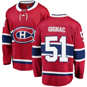 Breakaway Fanatics Branded Youth Brandon Gignac Montreal Canadiens Home Jersey - Red