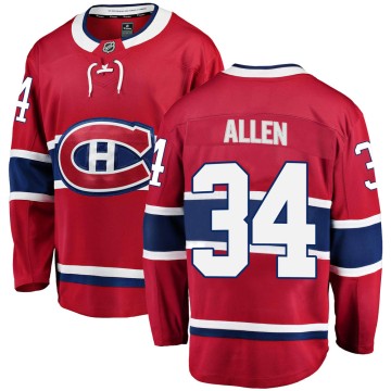 Breakaway Fanatics Branded Youth Jake Allen Montreal Canadiens Home Jersey - Red