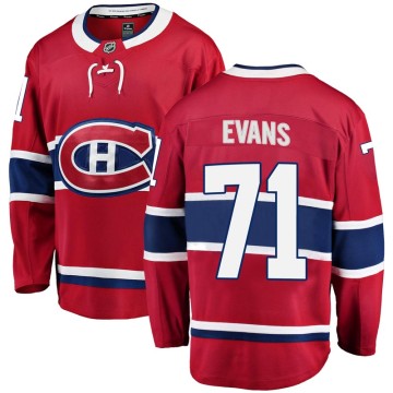 Breakaway Fanatics Branded Youth Jake Evans Montreal Canadiens Home Jersey - Red