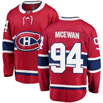 Breakaway Fanatics Branded Youth James McEwan Montreal Canadiens Home Jersey - Red