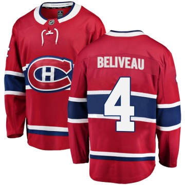 Breakaway Fanatics Branded Youth Jean Beliveau Montreal Canadiens Home Jersey - Red