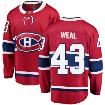 Breakaway Fanatics Branded Youth Jordan Weal Montreal Canadiens Home Jersey - Red