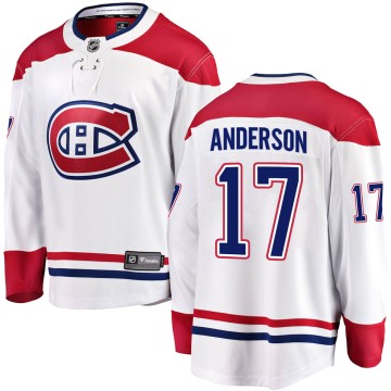 Breakaway Fanatics Branded Youth Josh Anderson Montreal Canadiens Away Jersey - White