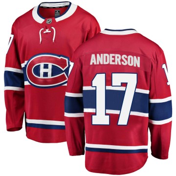 Breakaway Fanatics Branded Youth Josh Anderson Montreal Canadiens Home Jersey - Red
