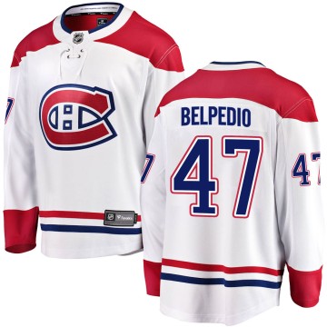 Breakaway Fanatics Branded Youth Louie Belpedio Montreal Canadiens Away Jersey - White
