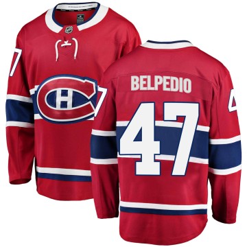 Breakaway Fanatics Branded Youth Louie Belpedio Montreal Canadiens Home Jersey - Red