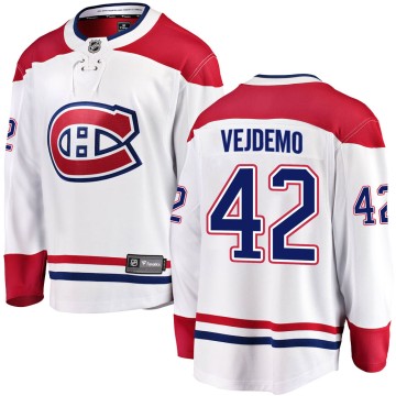 Breakaway Fanatics Branded Youth Lukas Vejdemo Montreal Canadiens Away Jersey - White