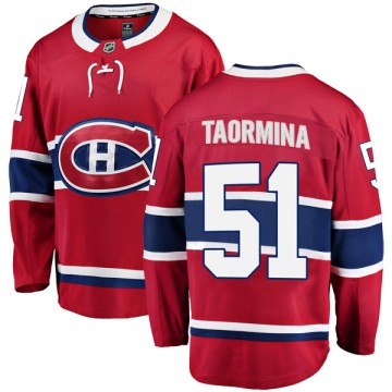 Breakaway Fanatics Branded Youth Matt Taormina Montreal Canadiens Home Jersey - Red