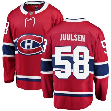 Breakaway Fanatics Branded Youth Noah Juulsen Montreal Canadiens Home Jersey - Red