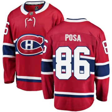 Breakaway Fanatics Branded Youth Saverio Posa Montreal Canadiens Home Jersey - Red