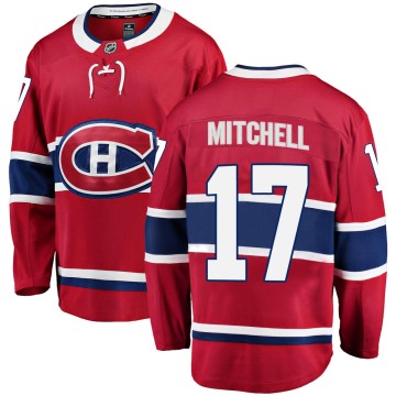 Breakaway Fanatics Branded Youth Torrey Mitchell Montreal Canadiens Home Jersey - Red