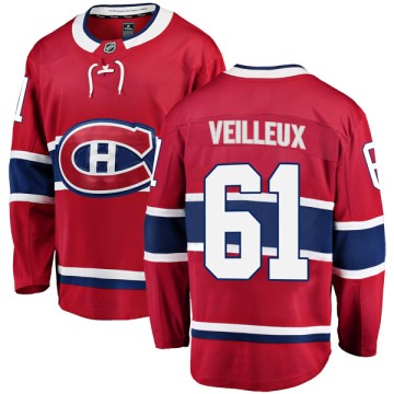 Breakaway Fanatics Branded Youth Yannick Veilleux Montreal Canadiens Home Jersey - Red